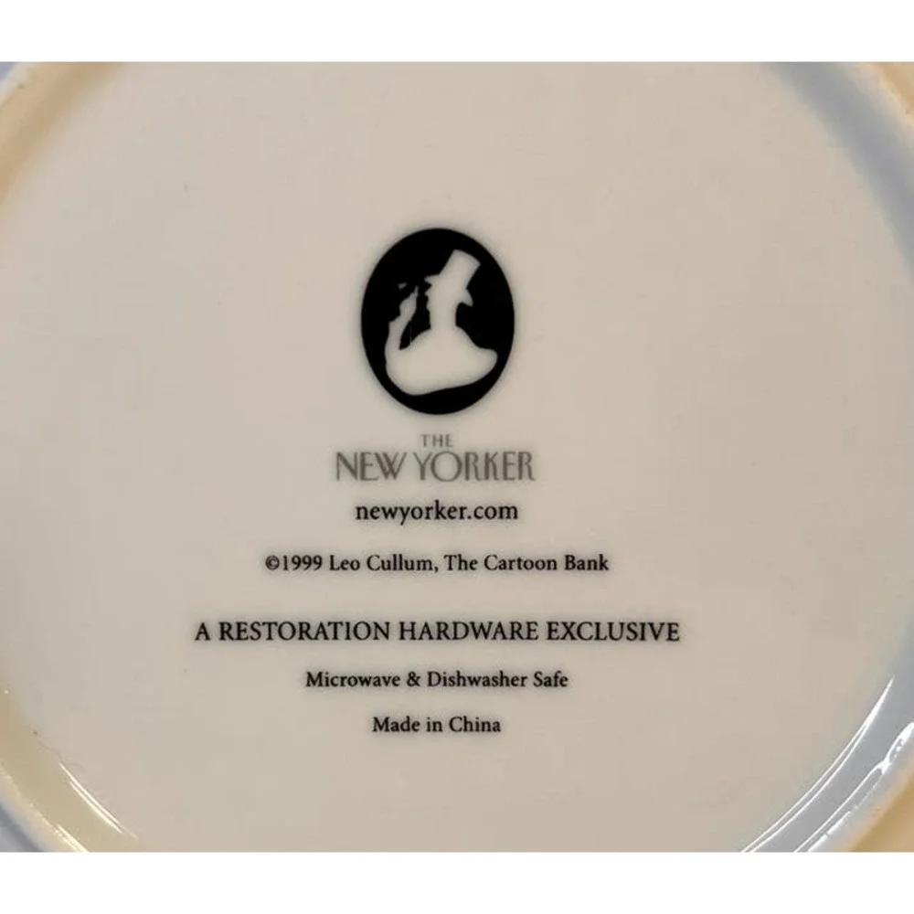 The New Yorker Restoration Hardware Wine Theme Cartoon Porcelain Salad Plate 8